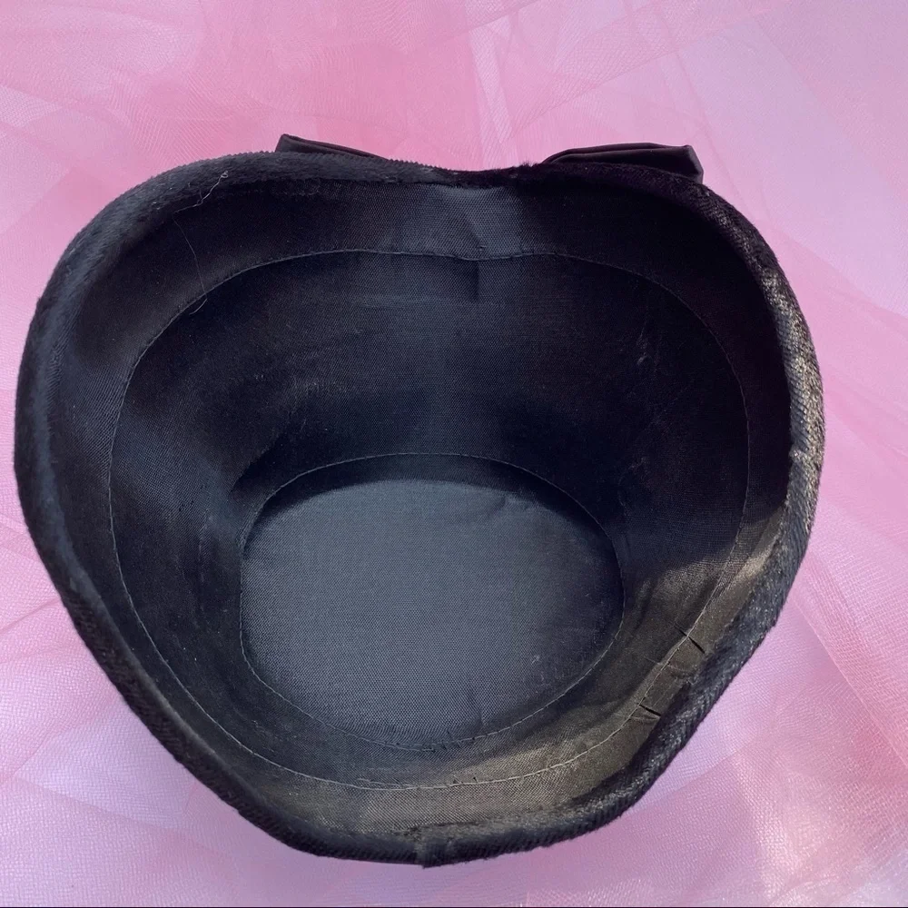 Vintage Turban Black Satin Fascinator Hat - Picture 8 of 9